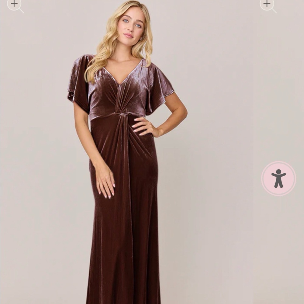 Revelry Gwen Velvet Mahogany Brown Dress 12